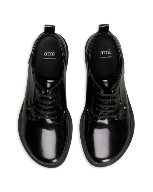 AMI Black Sneakers aus Leder