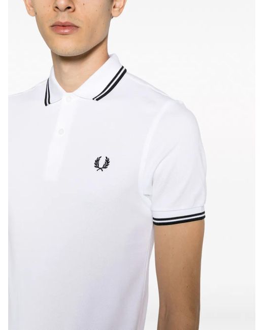 Fred Perry White Twin Tipped Shirt for men
