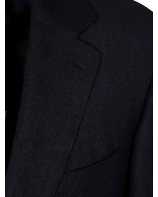 Canali Blue Single-Breasted Notched-Lapels Suit for men