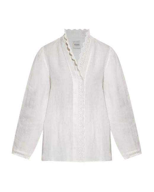 Posse レースディテール シャツ White