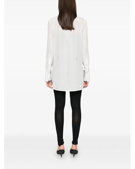 Blumarine White Pinstriped Shirt