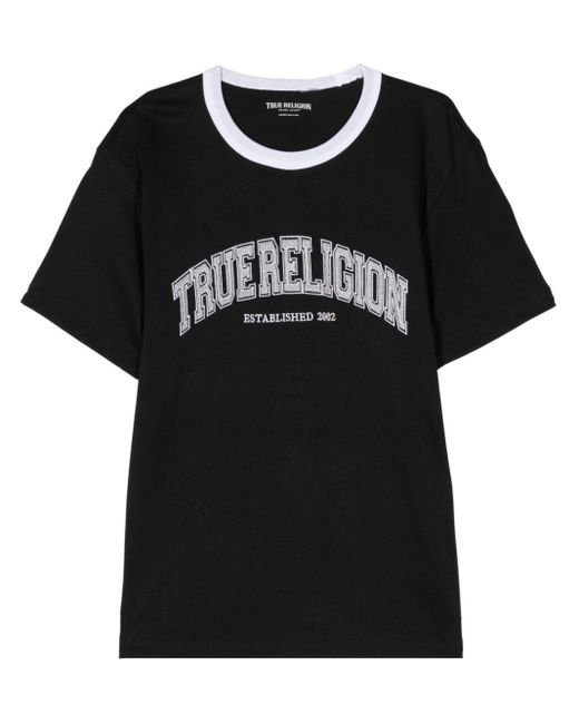 True Religion Black Logo-print Cotton T-shirt for men