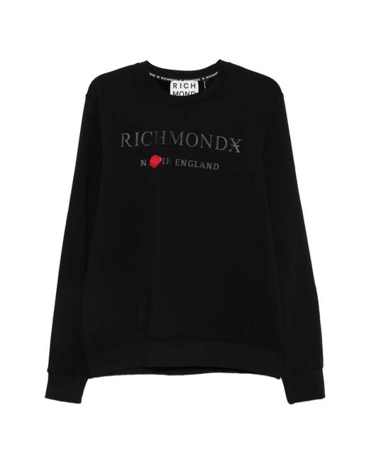 John Richmond Black Logo-Print Sweatshirt for men
