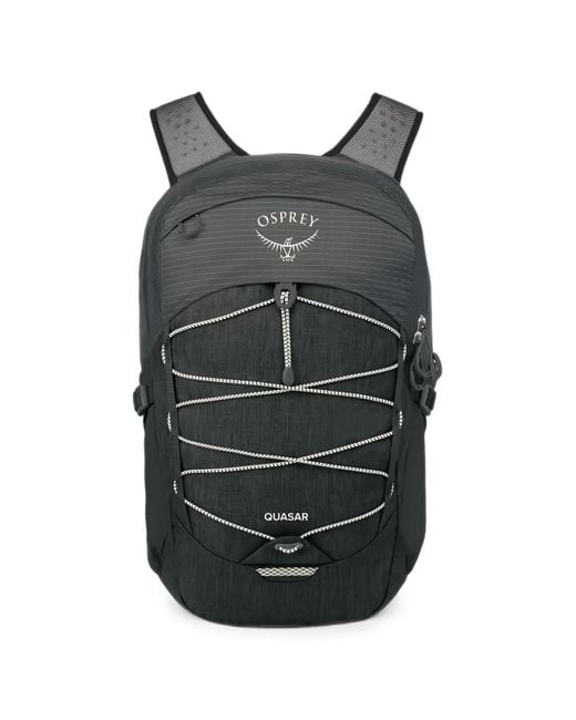 Osprey Black Quasar Logo-Print Backpack