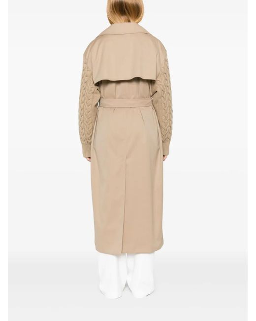 Max Mara Natural Wasserabweisender Gabardine-Trenchcoat