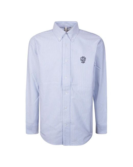 sunflower Blue Logo-Detail Striped Shirt for men