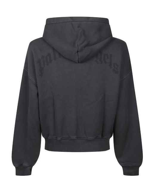 Palm Angels Gray Long-Sleeve Zip-Front Hoodie for men