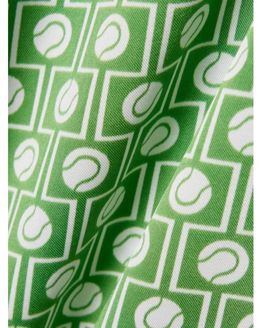 Lacoste Green Patterned Tie-Neck Shirt