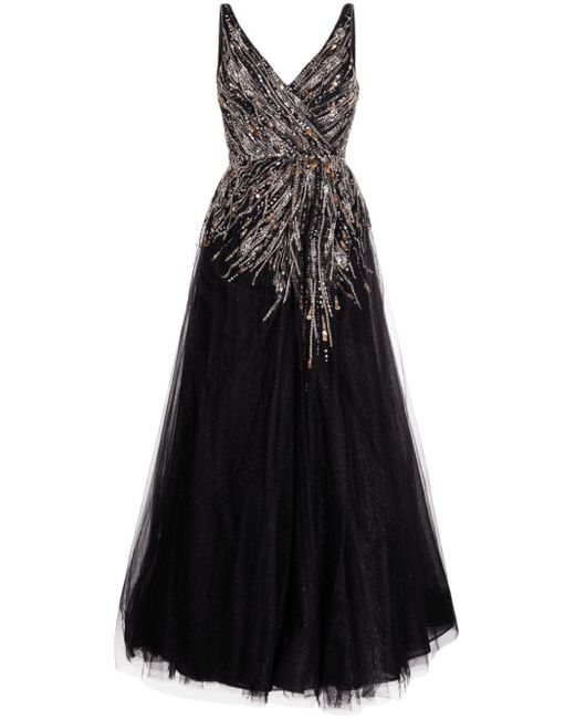 Jenny Packham Jane Sequin-embellished Gown in Black | Lyst