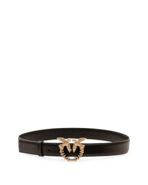 Pinko White Love Berry Leather Belt