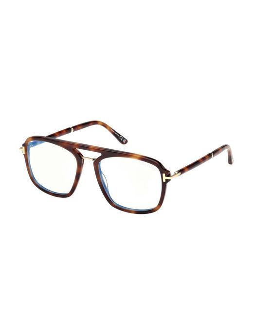 Tom Ford Brown Pilot-Frame Glasses for men