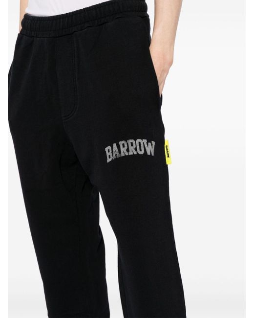 Barrow Black Logo-print Cotton Track Pants for men
