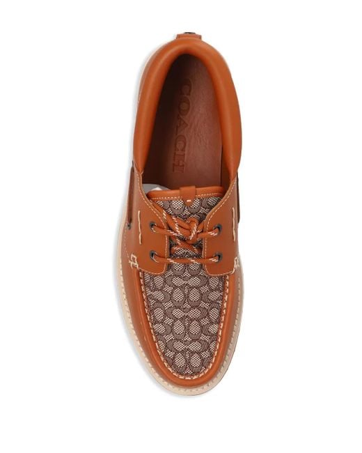 メンズ COACH Benson デッキシューズ Brown