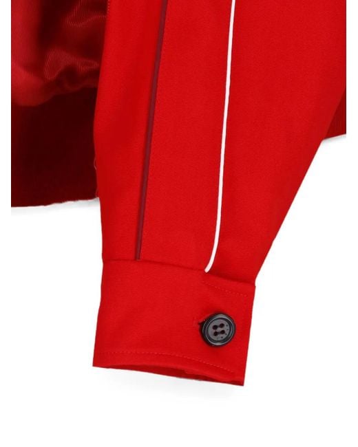 Marni Red Contrast-Piping Zip-Up Jacket for men