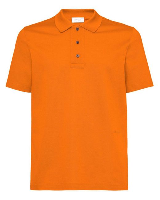 Ferragamo Polo-collar Cotton Polo Shirt in het Orange voor heren
