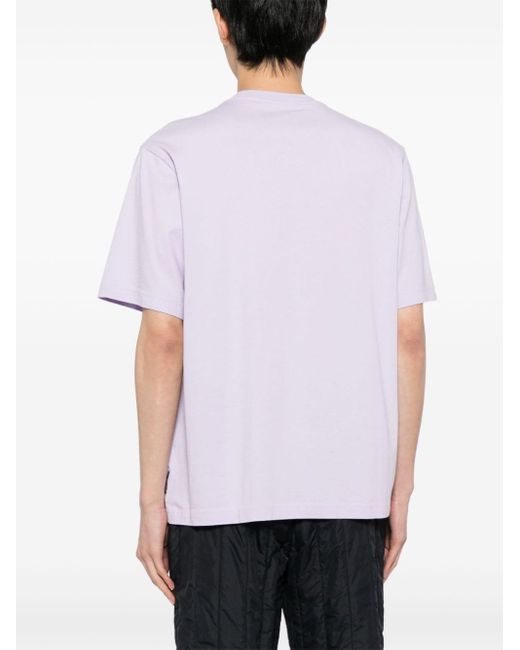 T-shirt con ricamo di Moose Knuckles in Purple da Uomo