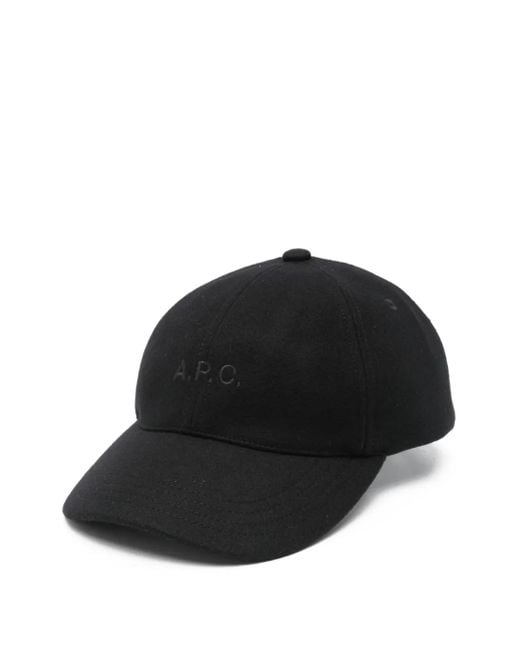 A.P.C. Black Charlie Logo-Embroidered Baseball Cap