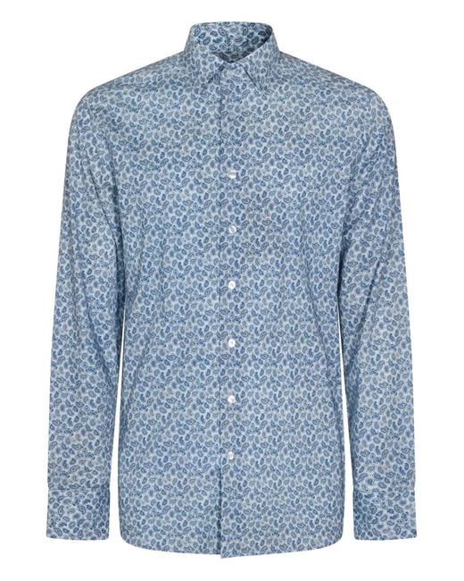Etro Blue Shirt Roma for men