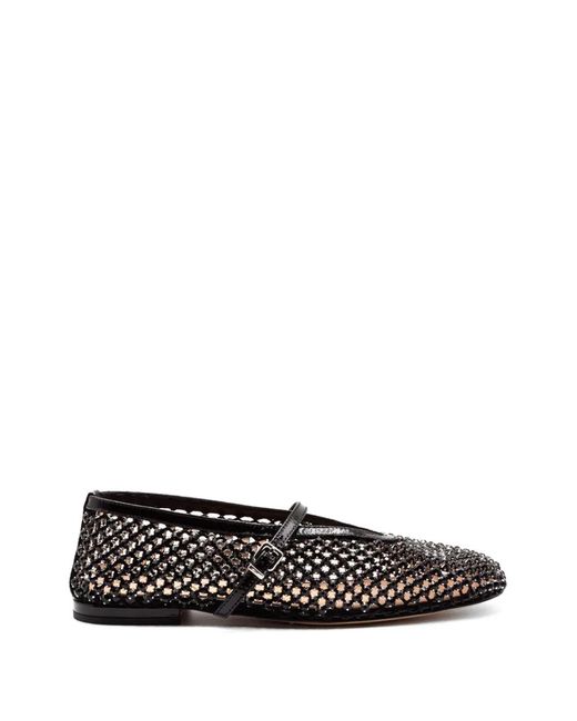 Chantal White Perforated Rhinestone-Embellished Flats