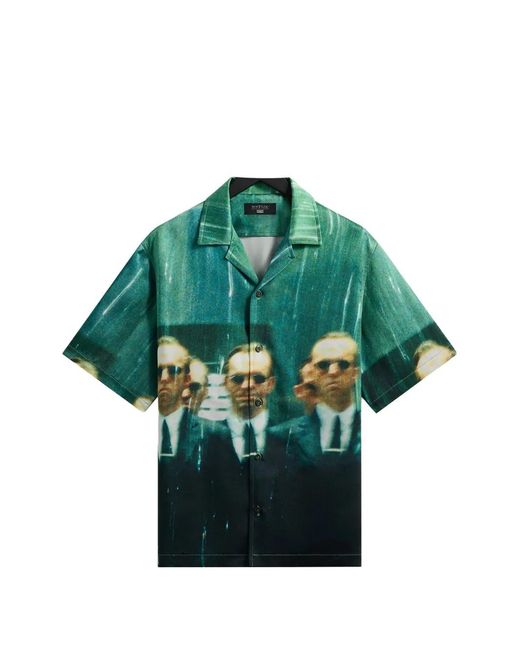 Kith Green X The Matrix Camp-Collar Shirt for men