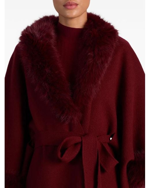 Alice + Olivia Red Joanne Wool Coat