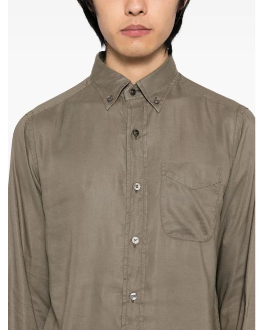 メンズ Tom Ford ギャバジン シャツ Brown