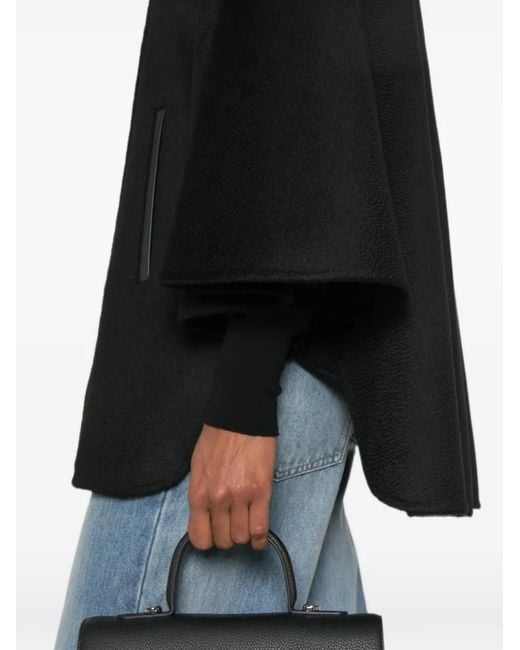Max Mara Black Double-Breasted Cape Coat