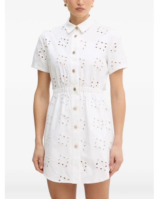Fracomina White Broderie-Anglaise Mini Dress