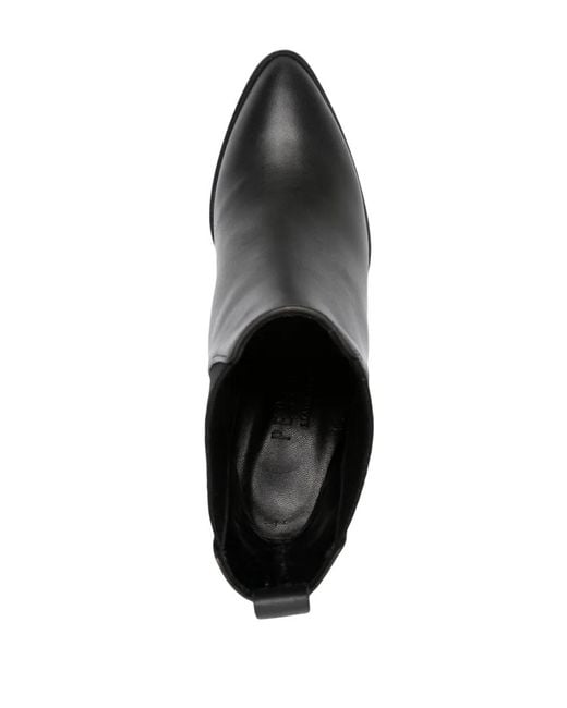 Peserico Black Pointed-Toe Leather Ankle Boots