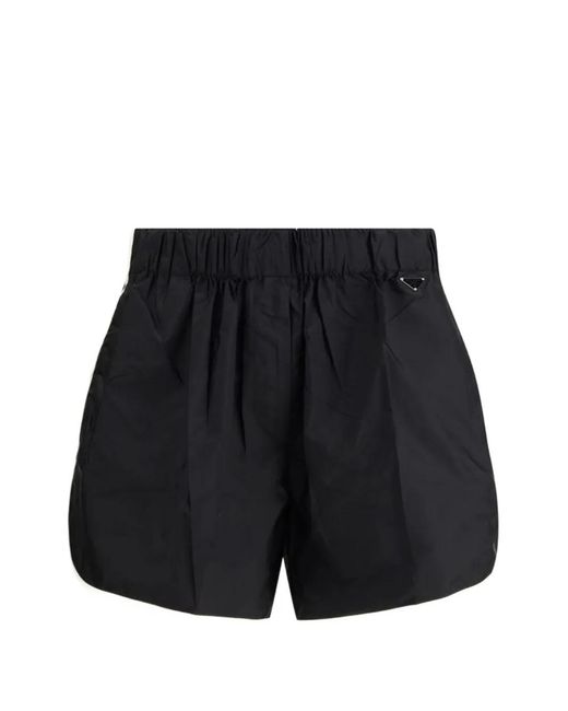 Prada Black Logo-Detail Shorts