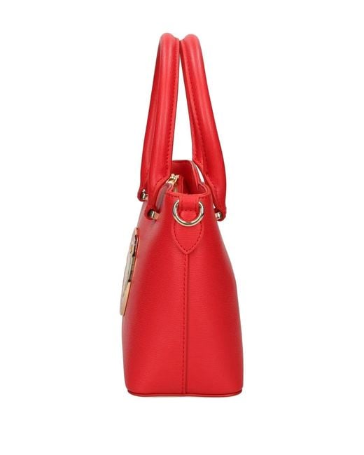 Love Moschino Red Logo-Plaque Tote Bag