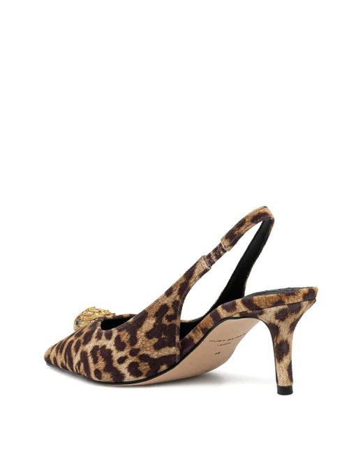 Kurt Geiger Brown Belgravia Leopard-Print Slingback Pumps