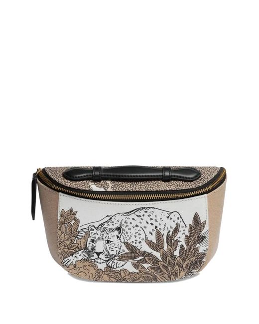Inoui Edition Gray Animal-Print Top-Handle Cross Body Bag