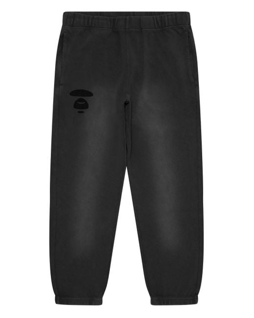 Aape By A Bathing Ape Gray Logo-Patch Track Pants for men