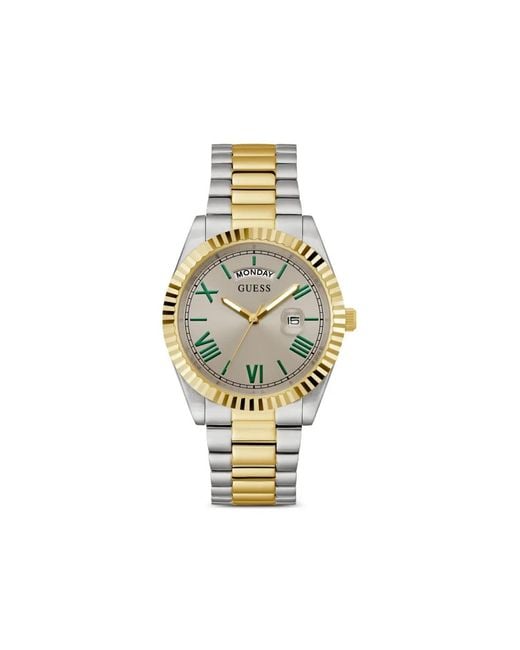 Guess Metallic Two-Tone 42Mm Watch for men