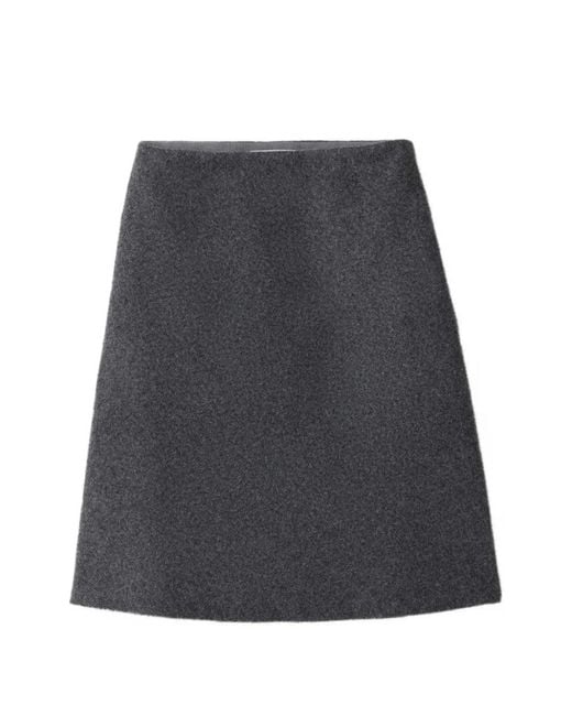 Miu Miu Gray Shetland Wool Skirt