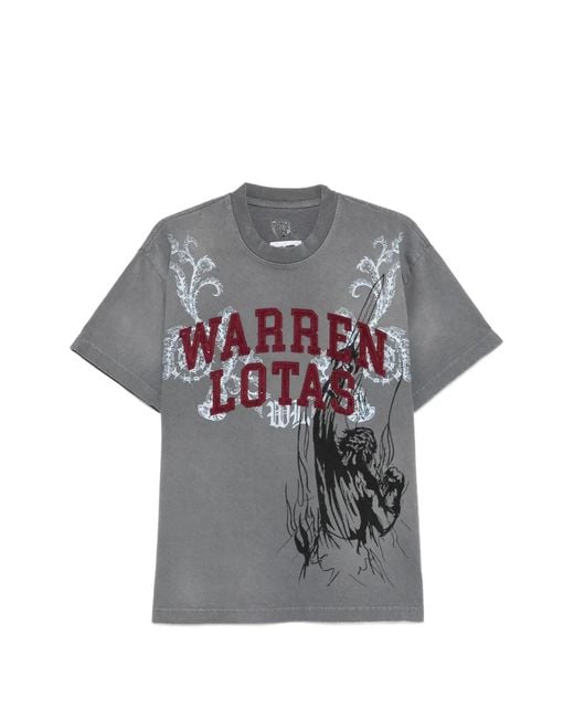 Warren Lotas Gray Graphic-Print T-Shirt for men