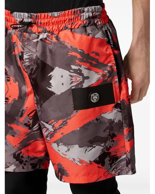 Philipp Plein Camouflage-Print Layered Track Pants for men