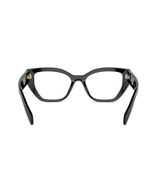 Prada Brown Matte Geometric-Frame Glasses