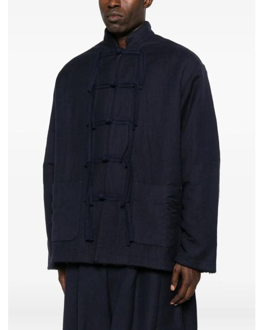 Uma Wang Blue Knotted-Front Jacket for men