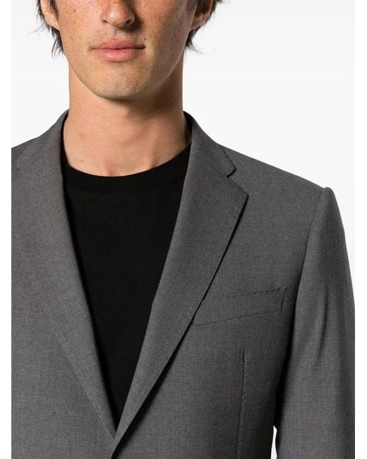 Emporio Armani Gray Single-Breasted Virgin Wool Suit for men