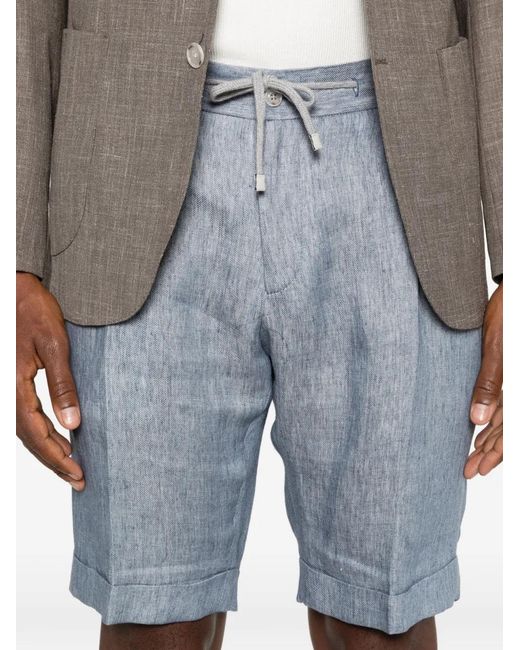Barba Napoli Blue Capri Drawstring Shorts for men