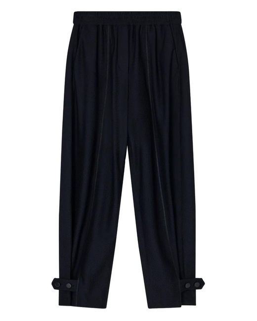 Giorgio Armani Blue Pleat-Detail Tailored Trousers