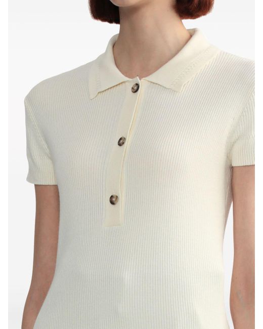 A.P.C. Natural Knitted Polo Top