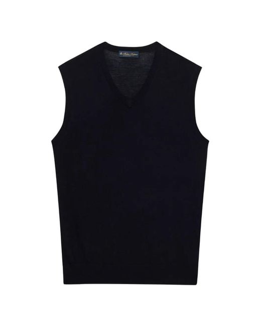 Brooks Brothers Blue V-Neck Vest for men