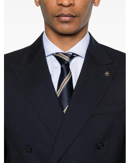 Manuel Ritz Blue Double-Breasted Suits for men