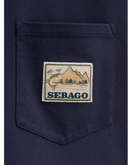 Sebago Blue Logo-Patch Pocket T-Shirt for men