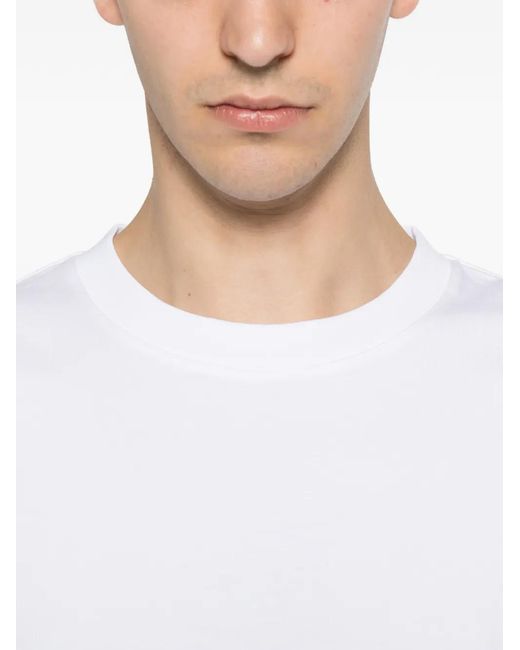 Sandro White Oversize-Fit Round-Collar T-Shirt for men