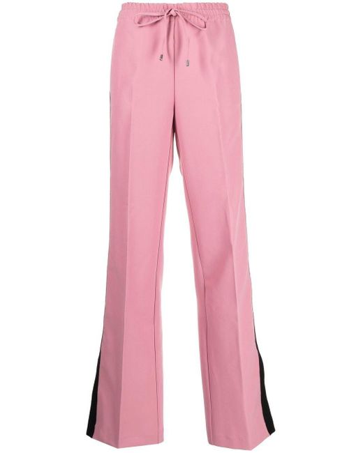 ERMANNO FIRENZE Pink Flared Drawstring-waistband Trousers