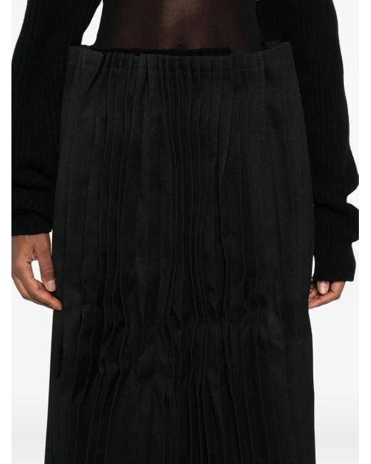 Comme des Garçons Black Pleated Midi Skirt